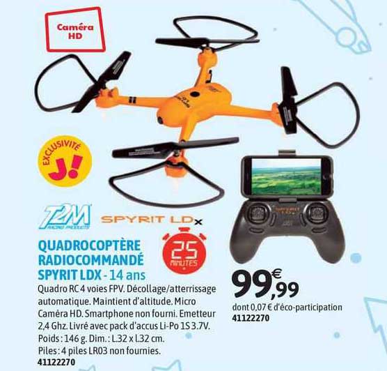 quadrocoptère radiocommandé spyrit ldx