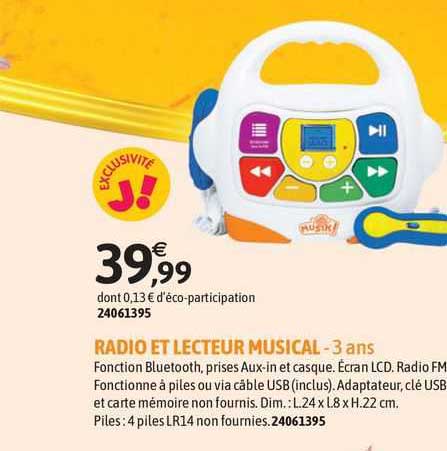 radio et lecteur musical - 3 ans
