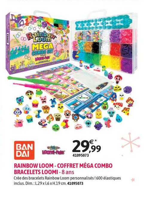 rainbow loom - coffret méga combo bracelets loomi - 8 ans