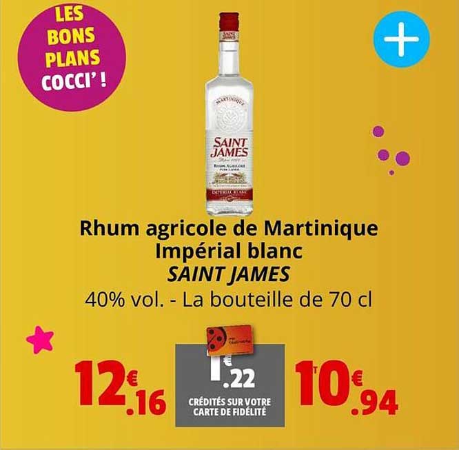 rhum agricole de martinique impérial blanc saint j ames
