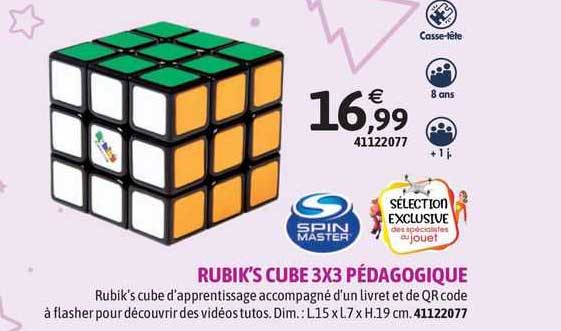 rubik's cube 3x3 pédagogique spin master
