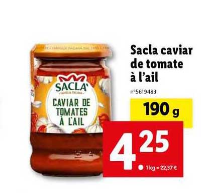 sacla caviar de tomate à l'ail