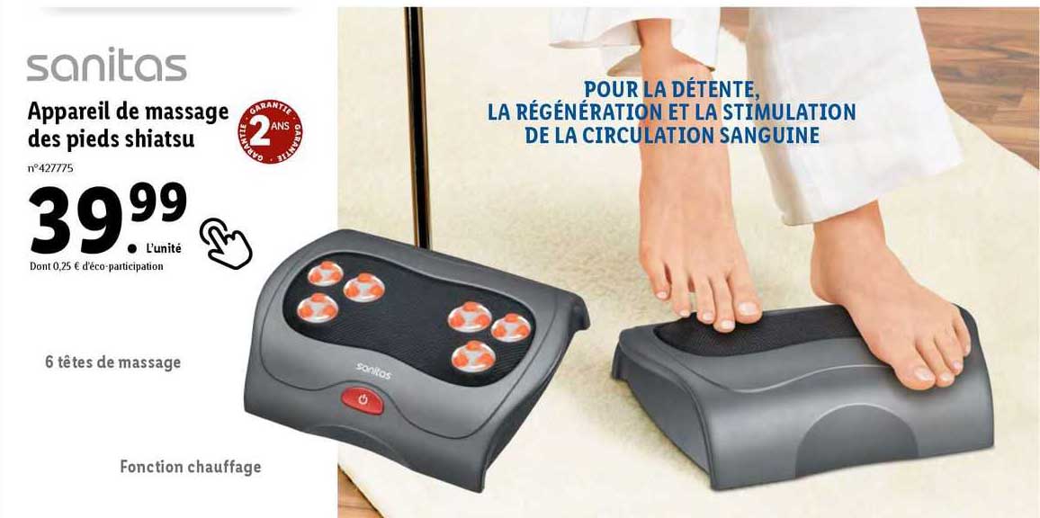 sanitas appareil de massage des pieds shiatsu