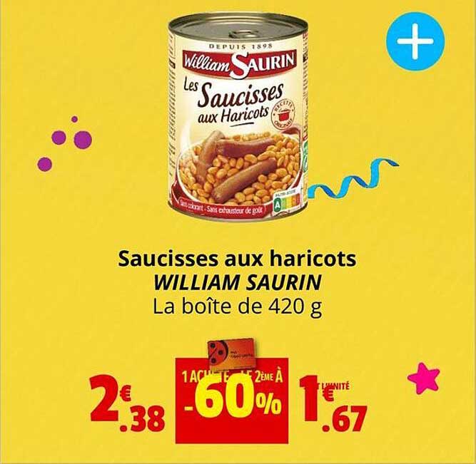 saucisses aux haricots william saurin