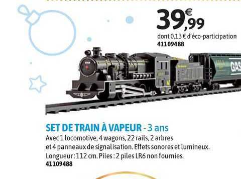 set de train à vapeur - 3 ans