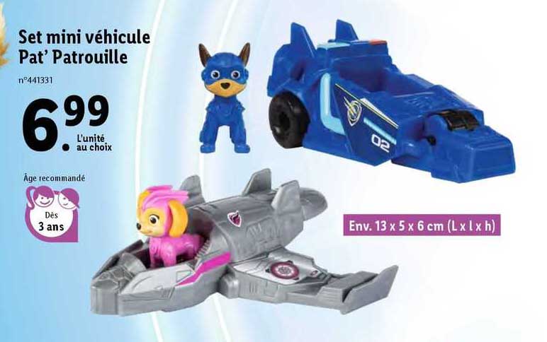 set mini véhicule pat' patrouille