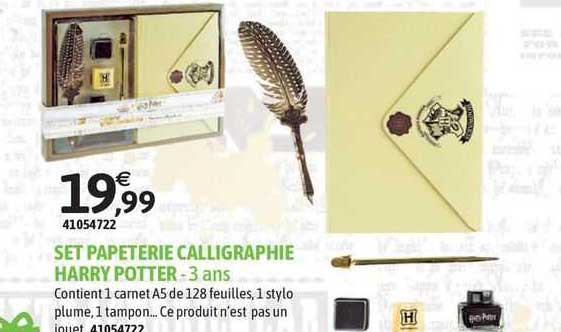 set papeterie calligraphie harry potter