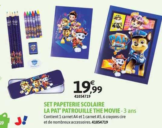 set papeterie scolaire la pat'patrouille the movie