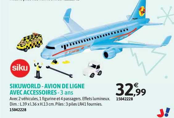 sikuworld - avion de ligne avec accessoires - 3 ans
