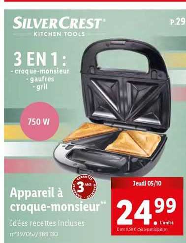 silvercrest appareil à croque-monsieur