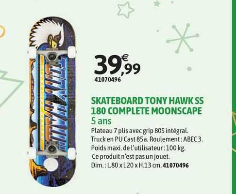skateboard tony hawk ss 180 complete moonscape