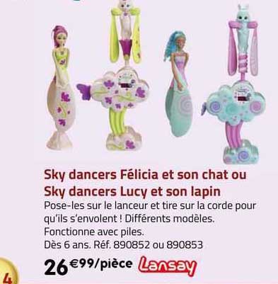 sky dancers félicia et son chat ou sky dancers lucy et son lapin