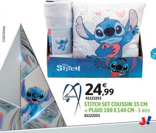 stitch set coussin 36 cm + plaid 100 x 140cm