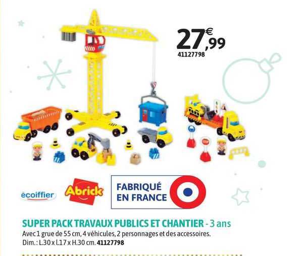 super pack travaux publics et chantier - 3 ans écoiffier - abrick