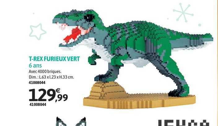 t-rex furieux vert - 6 ans
