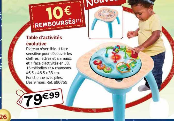 table d'activités évolutive