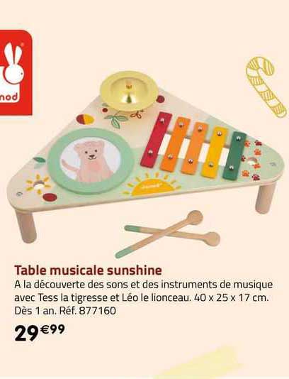 table musicale sunshine