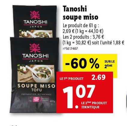 tanoshi soupe miso