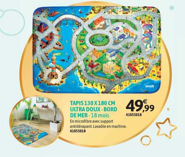 Tapis 130 X 180 Cm Ultra Doux - Bord De Mer - 18 Mois