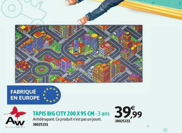 tapis big city 200 x 95 cm - 3 ans