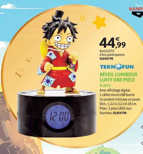 teknofun réveil lumineux luffy one piece