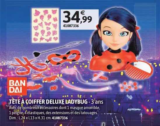 tête à coiffer deluxe ladybug ban dai