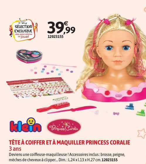 tête à coiffer et à maquiller princess coralie klein