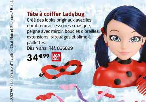 tête à coiffier ladybug