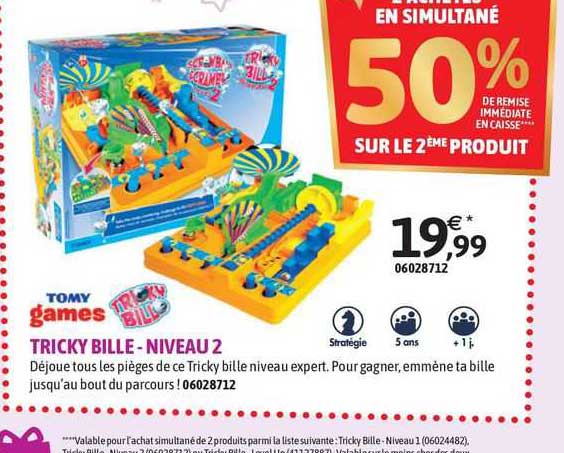 tomy games tricky bille - niveau 2