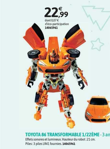 toyota 86 transformable 1/22ème - 3 ans