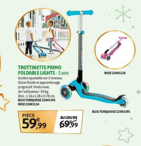 trottinette primo foldable lights - 3 ans