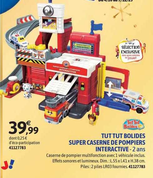 tut tut bolides super caserne de pompiers interactive
