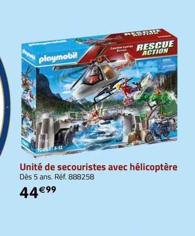 unité de secouristes avec hélicoptère