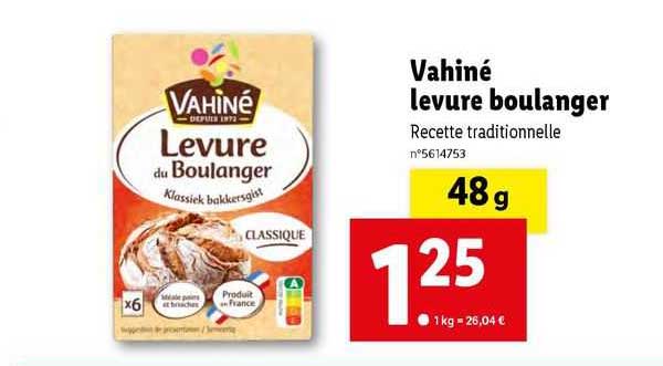 vahiné levure boulanger
