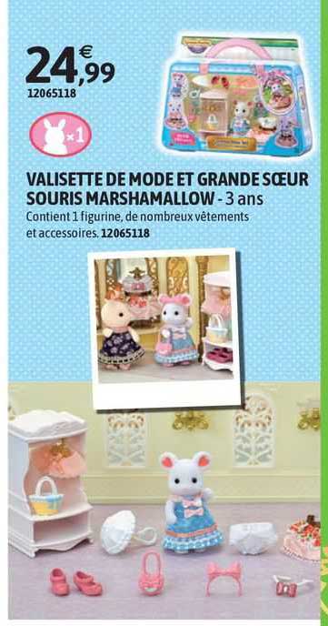 valisette de mode et grande soeur souris marshamallow
