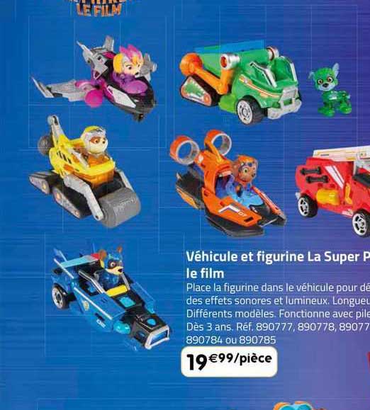véhicule et figurine la super paw le film