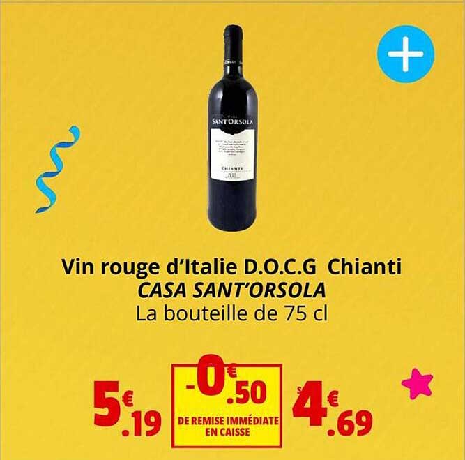 vin rouge d'italie d.o.c.g. chianti casa sant'orsola