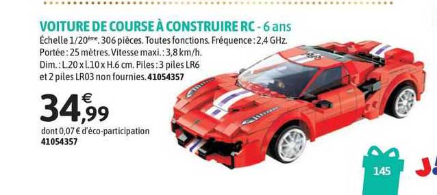 voiture de course à construire rc - 6 ans