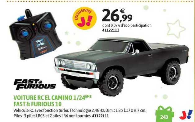 voiture rc el camino 1/24ème fast & furious 10