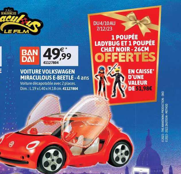 voiture volkswagern miraculous e-beetle - 4 ans