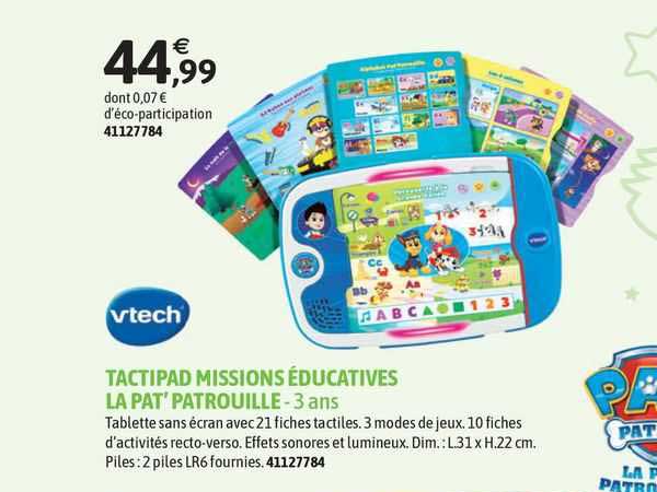 vtech tactipad missions éducatives la pat' patrouille