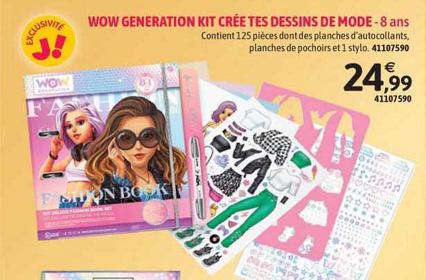 wow generation kit crée tes dessins de mode - 8 ans