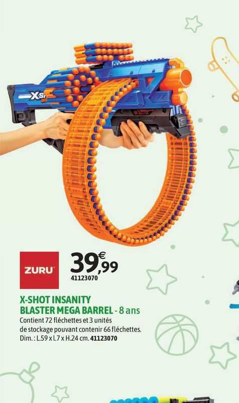 zuru x-shot insanity blaster mega barrel - 8 ans