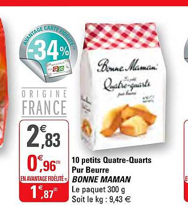 10 petits quatre quarts pur beurre bonne maman