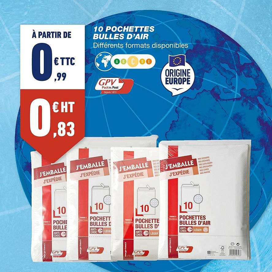 10 pochettes bulles d'air