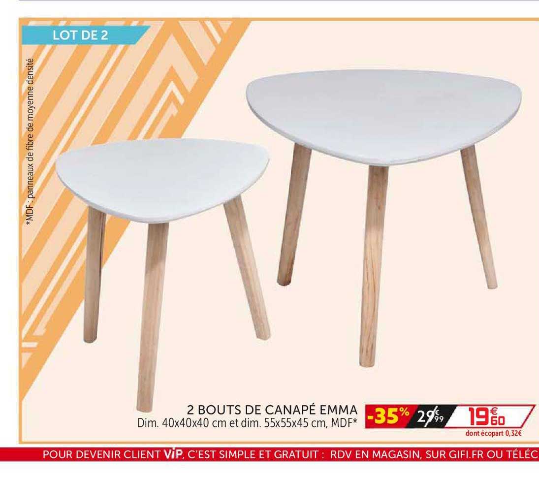 2 bouts de canapé emma
