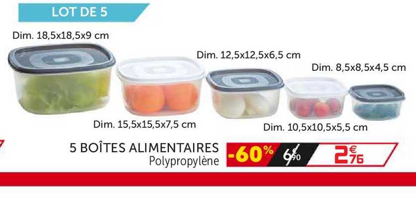 5 Boîtes Alimentaires