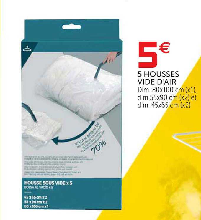 5 housses vide d'air