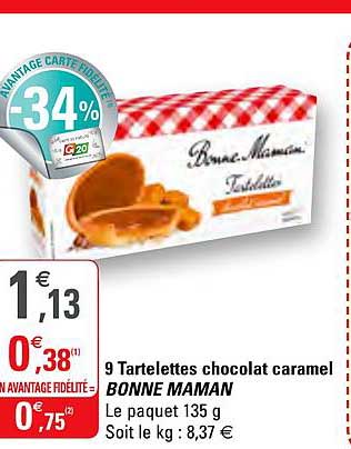 9 tartelettes chocolat caramel bonne maman