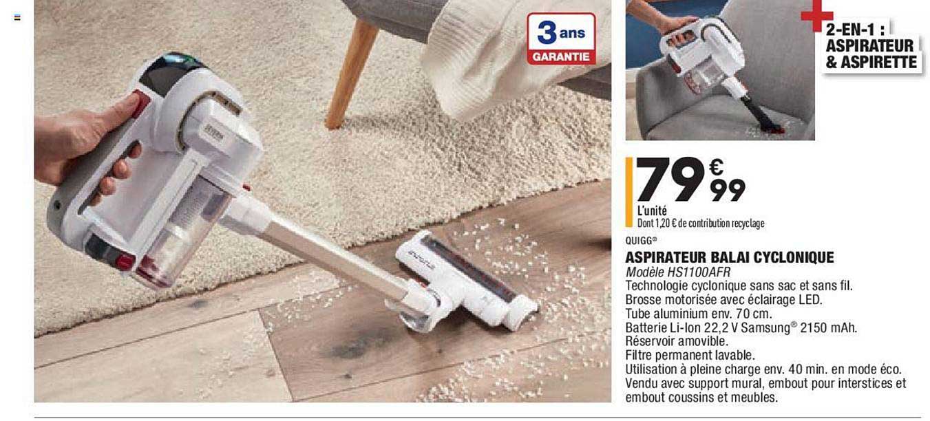 Aspirateur Balai Cyclonique Quigg